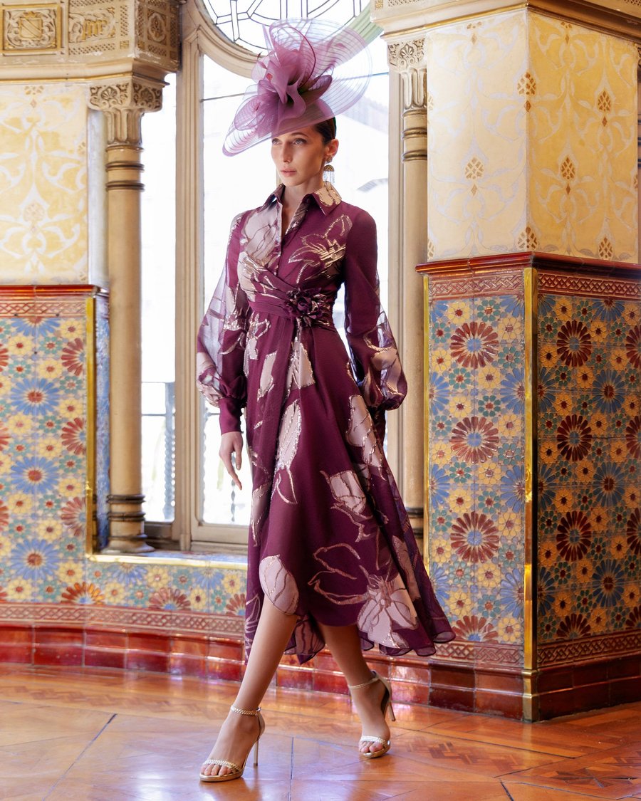 Rochie de gala din organza imprimata
