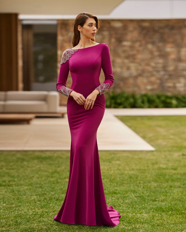 Rochie de seara lunga din crep stil sirena