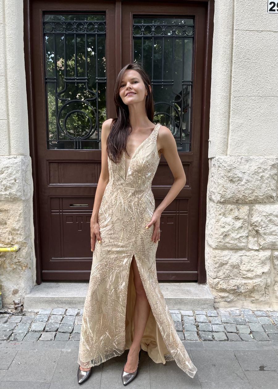 Rochie de seară 8J3A2 – Marfil Barcelona